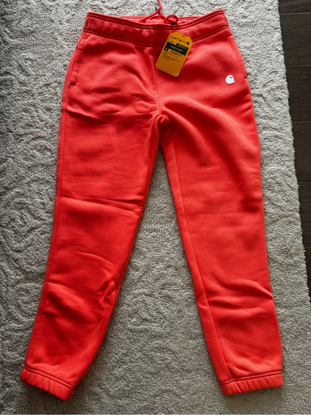 Carhartt Orange Fleece Jogger Bottoms